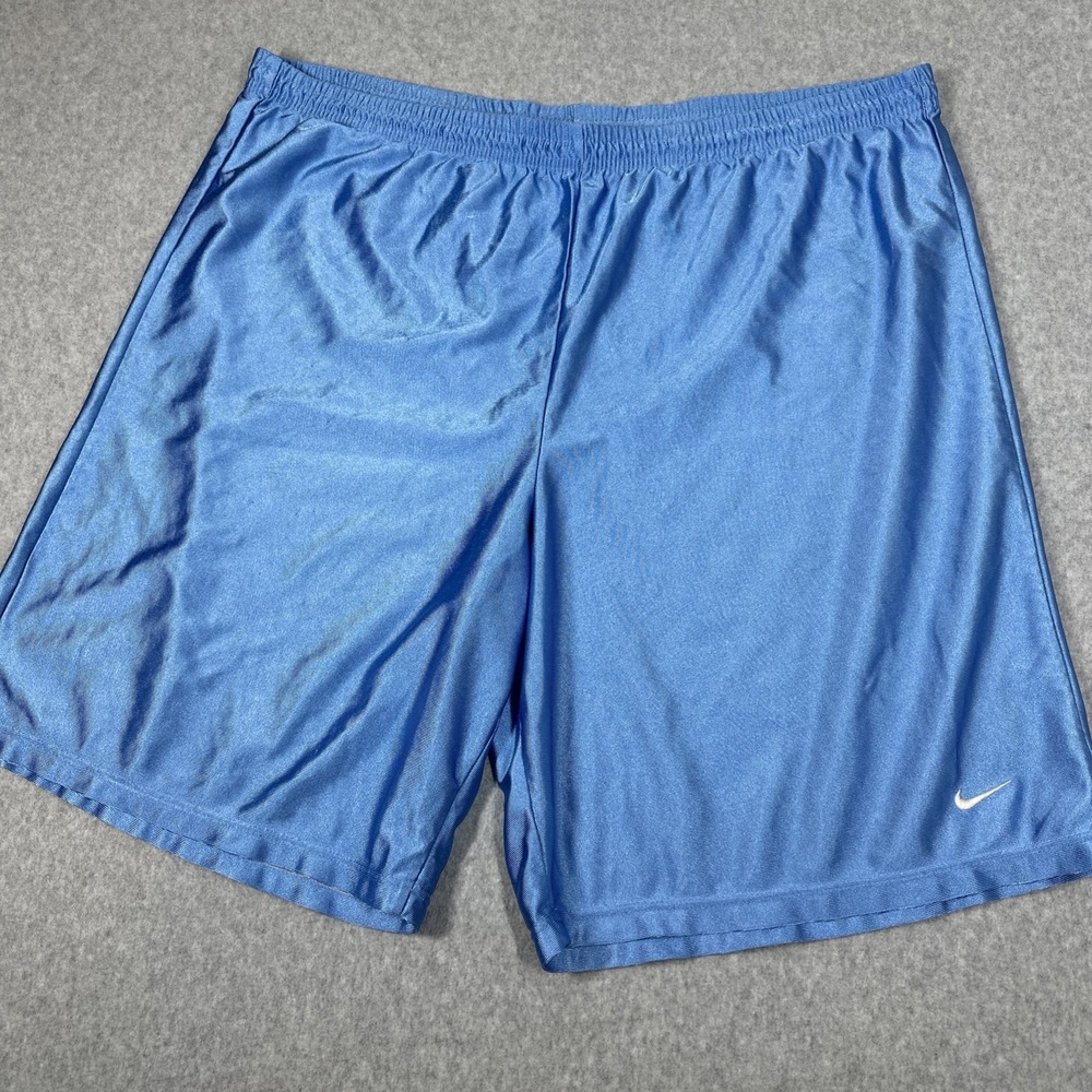 Nike Vintage Basketball Shorts Men's XL Blue 9" USA Made‎ Shimmer Shiny Dazzle
